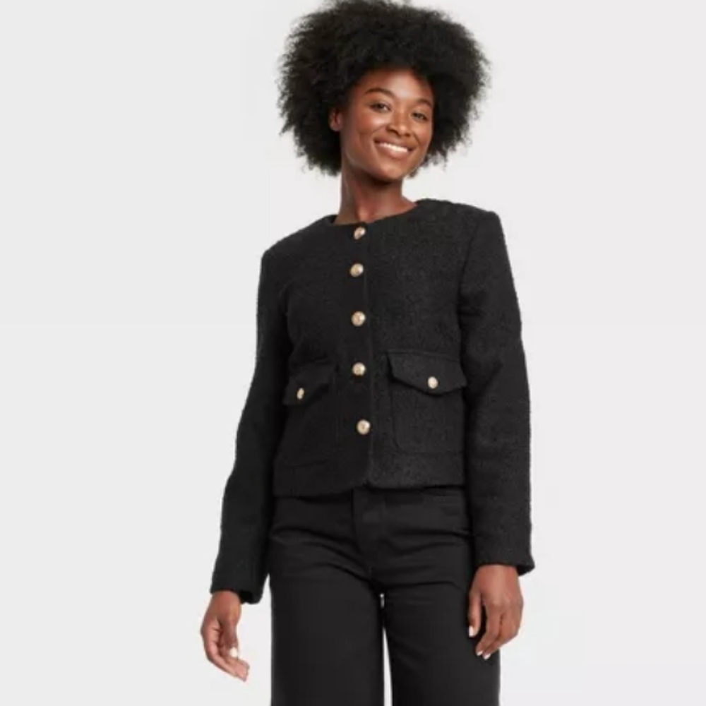 Universal‎ Thread Button Front Tweed Jacket